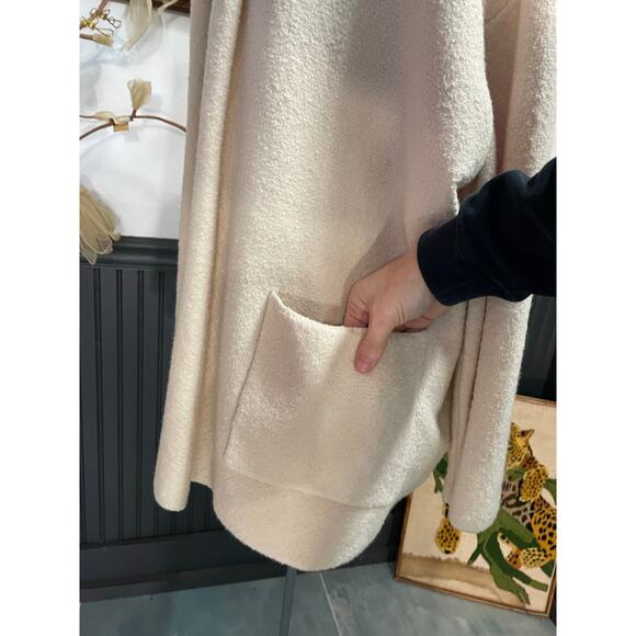 MASAI Copenhagen Cream Boucle Open Front Cardigan Sweater Women’s Medium - Picture 4 of 13